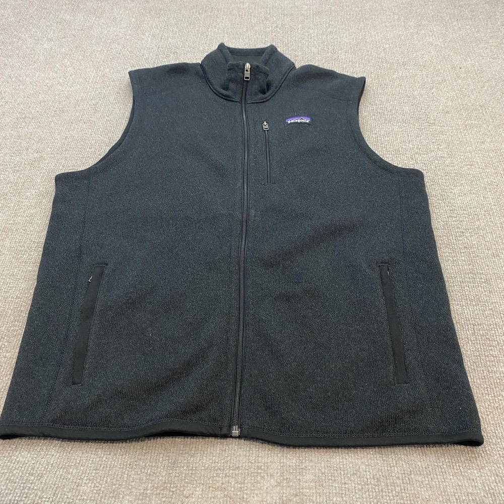 Patagonia Better Sweater Vest Mens Large Black Fleece Full Zip Outdoor Pockets